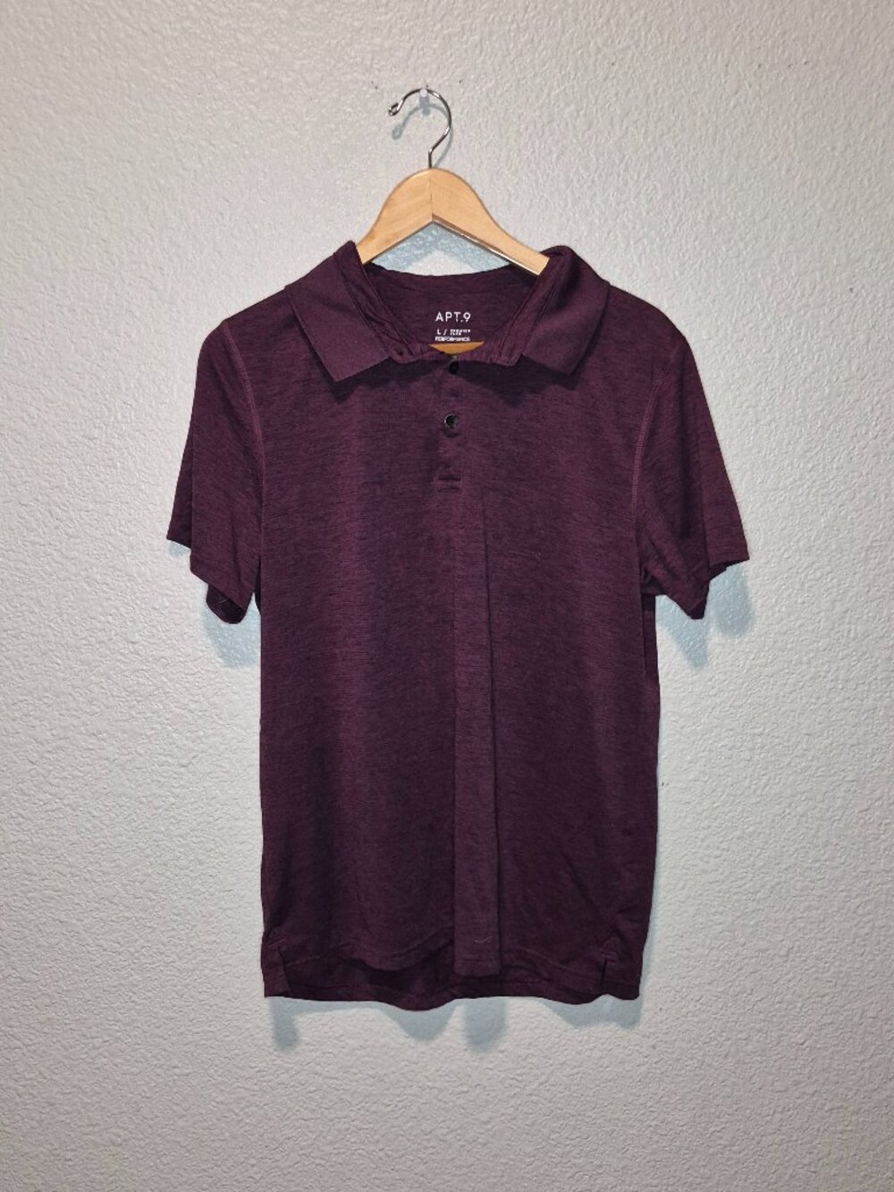 APT 9 Men's Polo Shirt Burgundy Size: Large